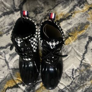 Stylish Black and White Rain boots